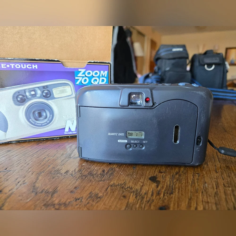 Nikon Camera One Touch Zoom 70 QD Black and Gray